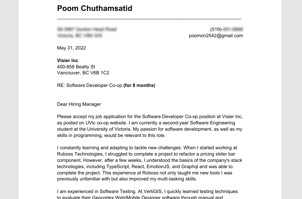 Cover Letter Generator